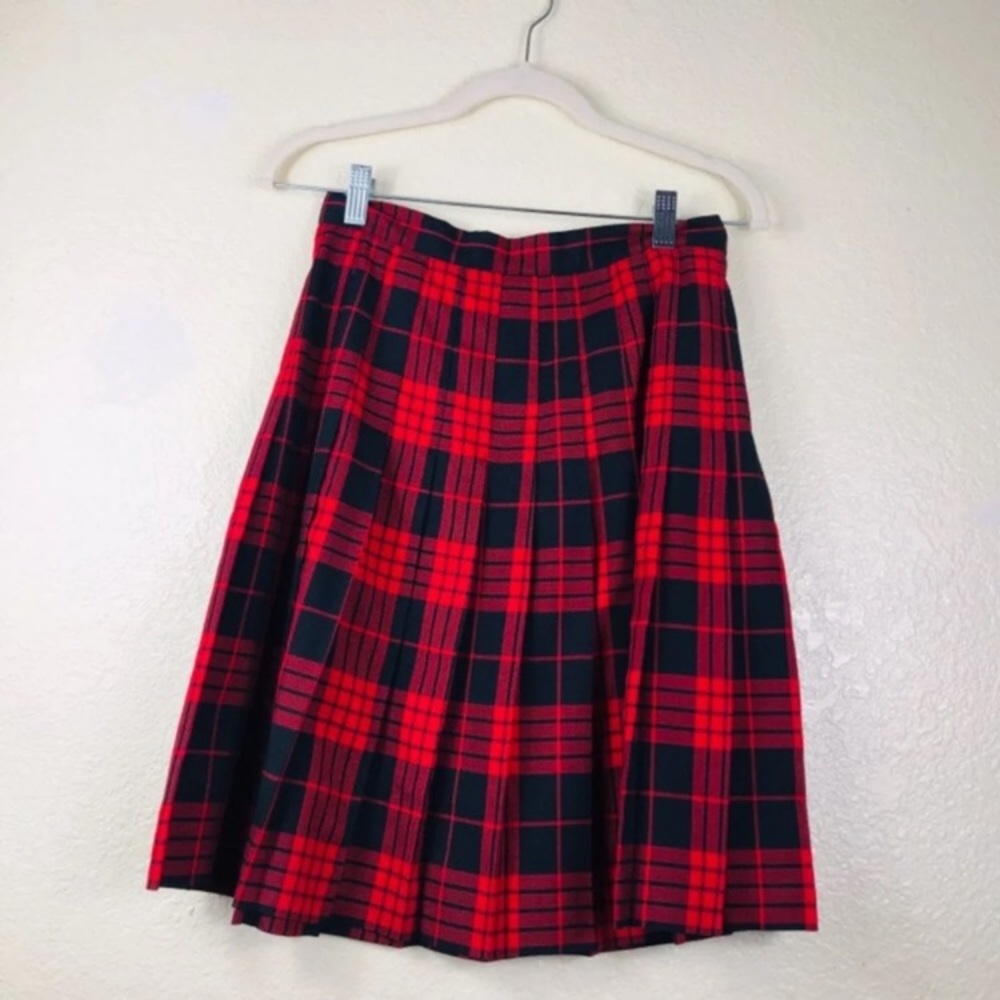 Studio Vintage Red Plaid Skirt